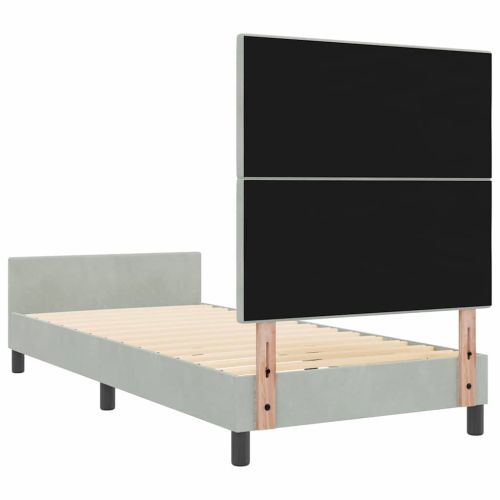 Легло с пружинирана основа Светлосиво 90 x 190 cm Кадифе