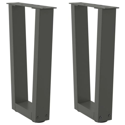 Крака за масичка за кафе, V-образна, 2 бр., антрацит, 28 x (42-43,3) см, стомана