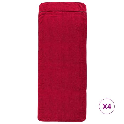 Плажни кърпи 4 бр бордо 60x135 см текстил 400 GSM
