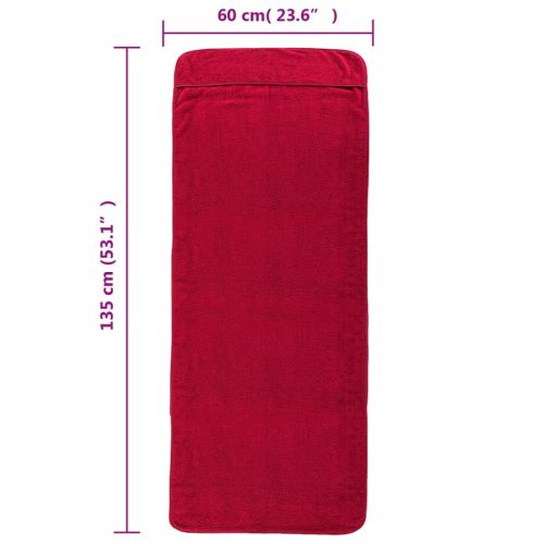Плажни кърпи 4 бр бордо 60x135 см текстил 400 GSM