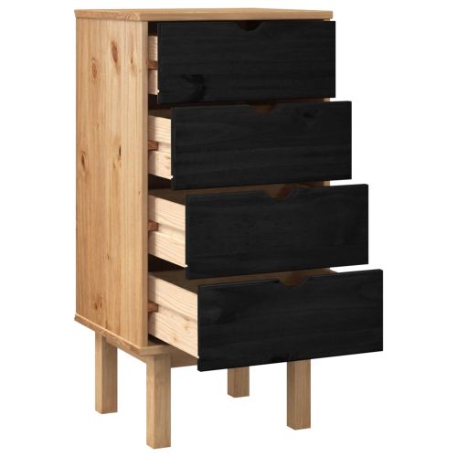 Плика OTTA Черно 45 x 39 x 90 см Масивна борова дървесина