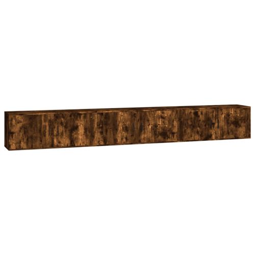 ТВ шкафове със стенен монтаж, 3 бр, опушен дъб, 100x34,5x40 см