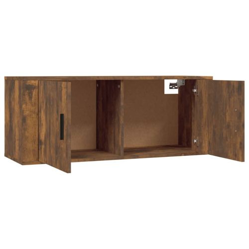 ТВ шкафове със стенен монтаж, 3 бр, опушен дъб, 100x34,5x40 см