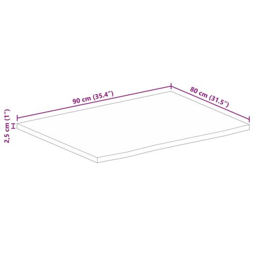 Плот за маса, жив ръб, 90x80x2,5 см, масивно дърво манго