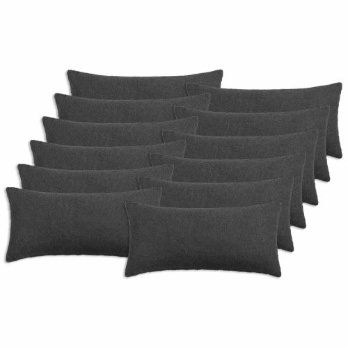 Калъфка за възглавница 12 pcs HEERLEN Тъмносиво 40 x 80 cm