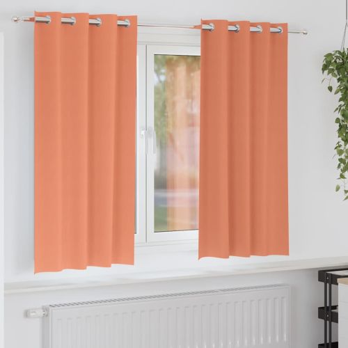 Завеси за затъмняване с пръстени 2 бр. Теракота 175 x 140 см
