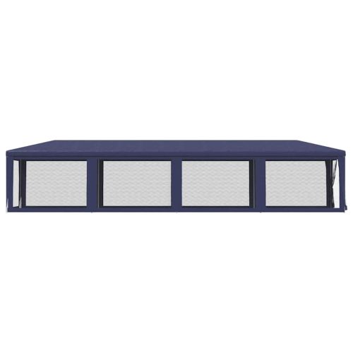 Парти палатка с 10 мрежести странични стени, синя, 3x12 м, HDPE