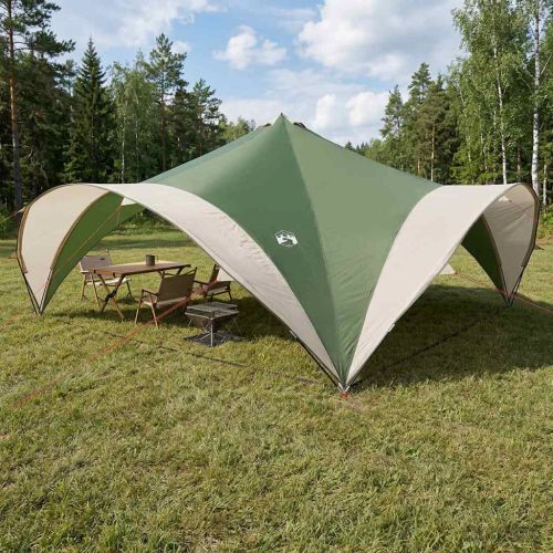 Парти шатър Зелено 600 x 600 x 400 см Полиестер и стомана