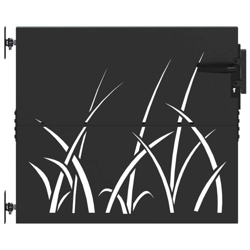 Градинска врата Черно 85 x 100 cm Прахово покритие стомана