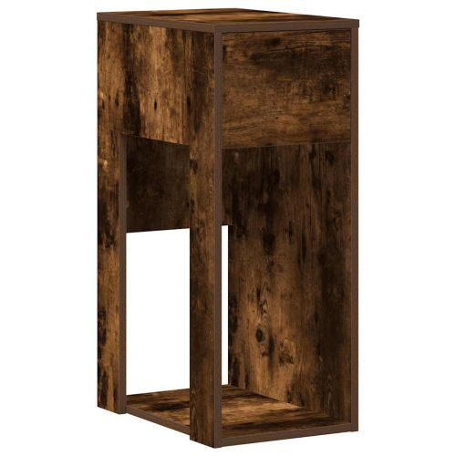 Стойка за компютърна кула с чекмедже опушен дъб 30x44x74 см