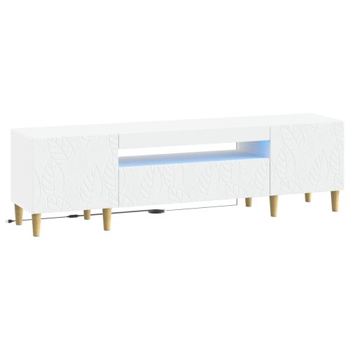 LED телевизионен кабинет DELFT 153 x 35 x 43 см Бяло