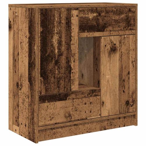 Бюфет с чекмеджета и вратички, старо дърво, 70,5x34x74,5 см