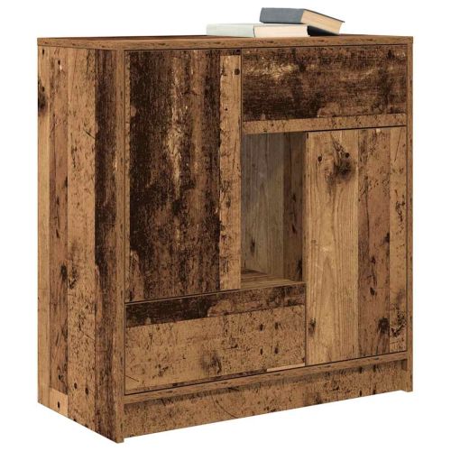 Бюфет с чекмеджета и вратички, старо дърво, 70,5x34x74,5 см