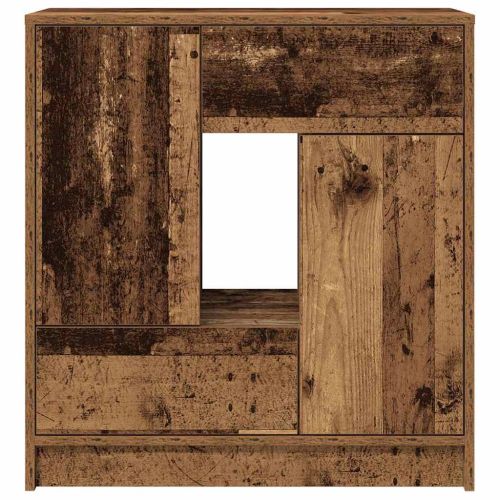 Бюфет с чекмеджета и вратички, старо дърво, 70,5x34x74,5 см
