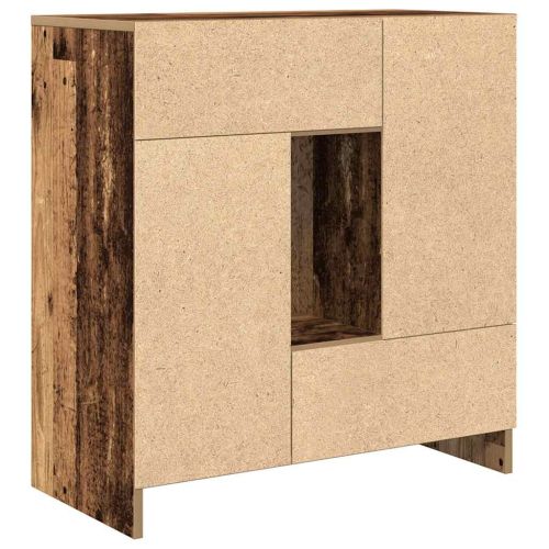 Бюфет с чекмеджета и вратички, старо дърво, 70,5x34x74,5 см