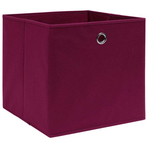 Кутии за съхранение 10 бр нетъкан плат 28x28x28 см тъмночервени