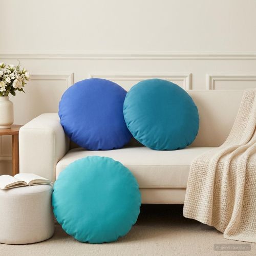 Калъфка за възглавница 2 pcs HEERLEN Светлосиньо Ø 60 cm