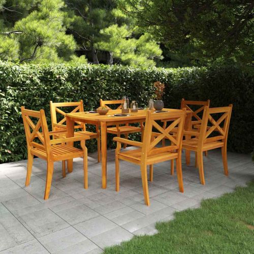 Градински трапезен комплект, 7 части, акация масив