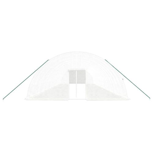 Оранжерия със стоманена рамка бяла 120 м² 20x6x2,85 м