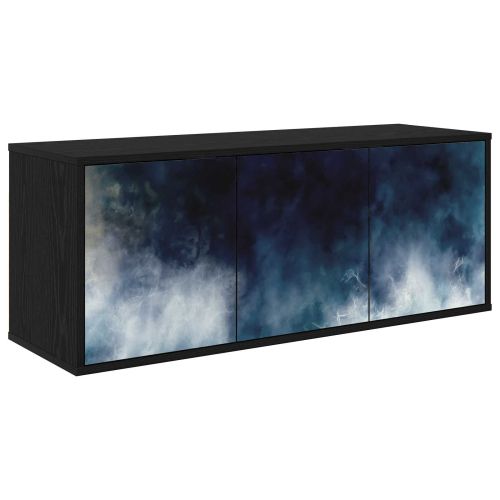 Стенен телевизионен шкаф RAALTE 102 x 33 x 40 см Черен дъб