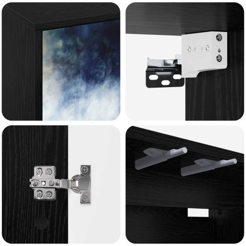 Стенен телевизионен шкаф RAALTE 102 x 33 x 40 см Черен дъб