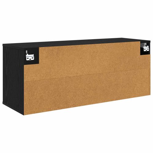 Стенен телевизионен шкаф RAALTE 102 x 33 x 40 см Черен дъб