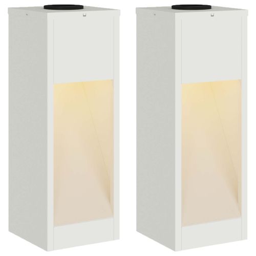 Слънчев LED светлинен указател 2 бр. Топло бяло 18 x 18 x 50 см