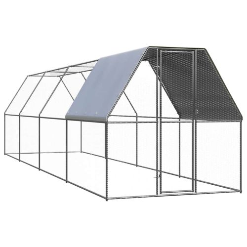 Птичарник на открито, 2x8x2 м, поцинкована стомана