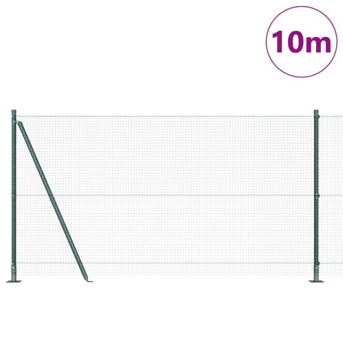 Заварена мрежа от тел с бетонен основание 10 x 1,2 м Зелено