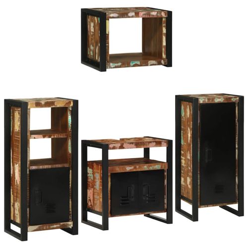 Комплект мебели за баня 4 бр. Многоцветен 55 x 35 x 60 см