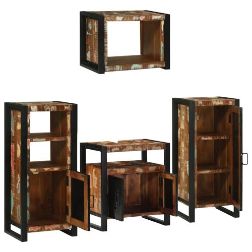 Комплект мебели за баня 4 бр. Многоцветен 55 x 35 x 60 см