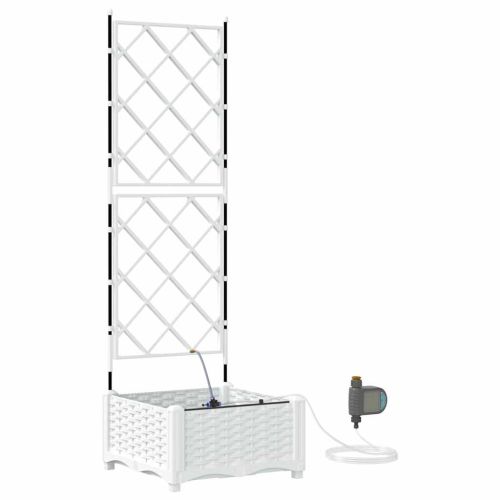 Градинска саксия Бяло 40 x 40 x 126 см ПП