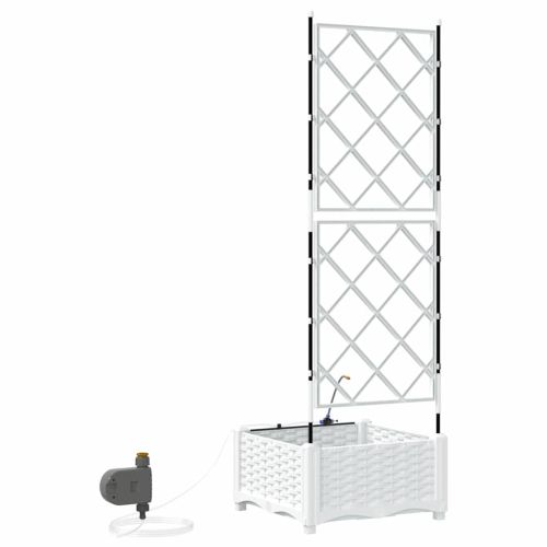 Градинска саксия Бяло 40 x 40 x 126 см ПП