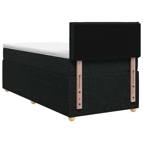 Континентално легло с матрак Черно 90 x 200 cm Текстил