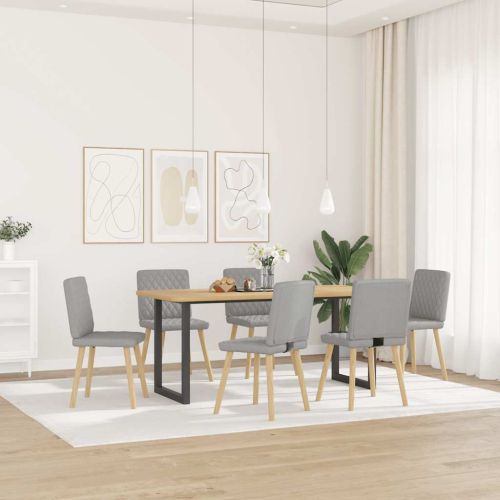 Трапезни столове, 6 бр, облачно сиви, текстил