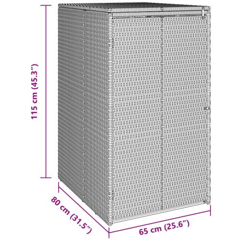 Кутия за боклук Сив 65 x 80 x 115 см Полиетилен