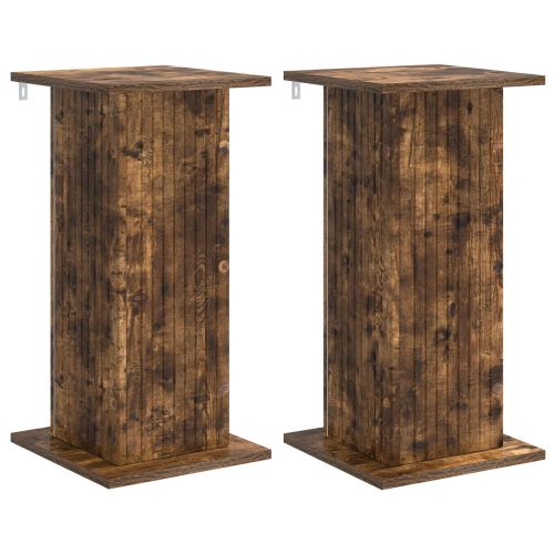 Стойка за растения 2 бр. Опушен дъб 30,5 x 30 x 60,5 см