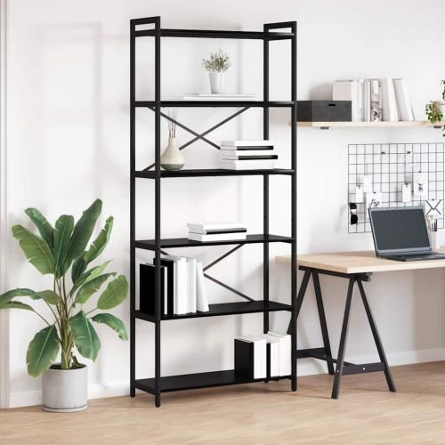Рафт за книги 80 x 30 x 189,5 см Инженерна дървесина Черния дъб