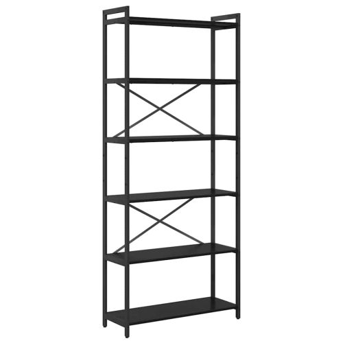 Рафт за книги 80 x 30 x 189,5 см Инженерна дървесина Черния дъб