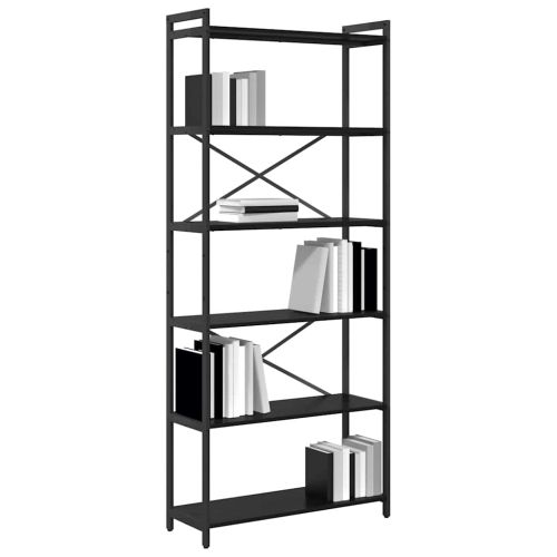Рафт за книги 80 x 30 x 189,5 см Инженерна дървесина Черния дъб