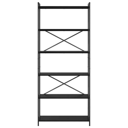 Рафт за книги 80 x 30 x 189,5 см Инженерна дървесина Черния дъб