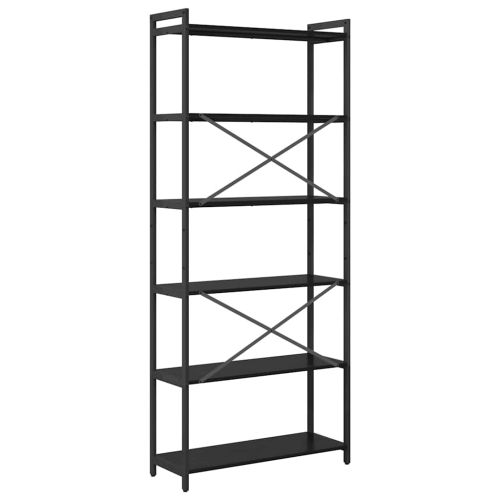 Рафт за книги 80 x 30 x 189,5 см Инженерна дървесина Черния дъб