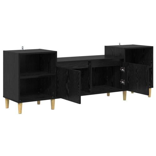 ТВ шкаф 160 x 35 x 55 см Черния дъб Инженерна дървесина