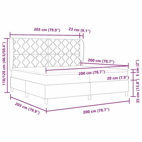 Легло с пружинирана основа с таблото Черно 200 x 200 cm текстил