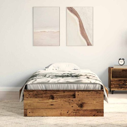 Рамка за легло Старо дърво 90 x 200 cm Инженерна дървесина
