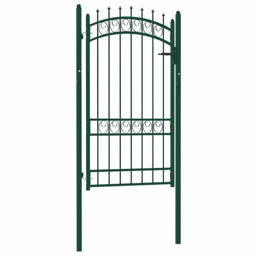Оградна порта EMMEN с шипове, стомана, 103x134,5 см, зелена