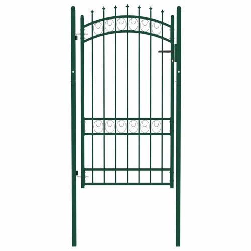 Оградна порта EMMEN с шипове, стомана, 103x134,5 см, зелена
