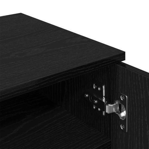 Шкаф за обувки с рафт с врата Черния дъб 29,5 x 35 x 101 см