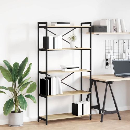 Рафт за книги 80 x 30 x 155 см Инженерна дървесина Сонома дъб