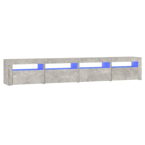 ТВ шкаф с LED осветление, бетонно сив, 240x35x40 см